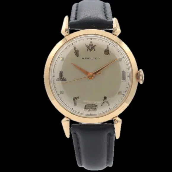 Vintage Hamilton Masonic Rodney Men's Mechanical Wristwatch 735 USA 10k GF